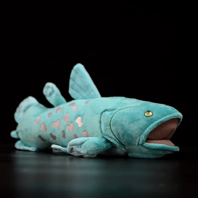 38cm Long Lifelike Huggable Coelacanth Stuffed Toys Soft Simulation Sea Animals Plush Toy Fish Dolls For Kids Birthday Gifts