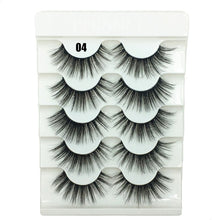 Load image into Gallery viewer, 5 Pairs 3D Faux Mink Hair False Eyelashes Wispies Fluffies Drama Eyelashes Natural Long Soft Handmade Cruelty-free Black Lashes
