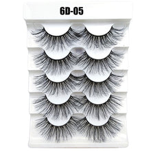 Load image into Gallery viewer, 5 Pairs 3D Faux Mink Hair False Eyelashes Wispies Fluffies Drama Eyelashes Natural Long Soft Handmade Cruelty-free Black Lashes
