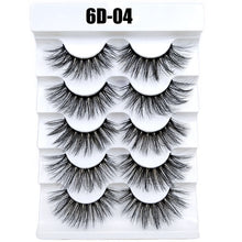 Load image into Gallery viewer, 5 Pairs 3D Faux Mink Hair False Eyelashes Wispies Fluffies Drama Eyelashes Natural Long Soft Handmade Cruelty-free Black Lashes
