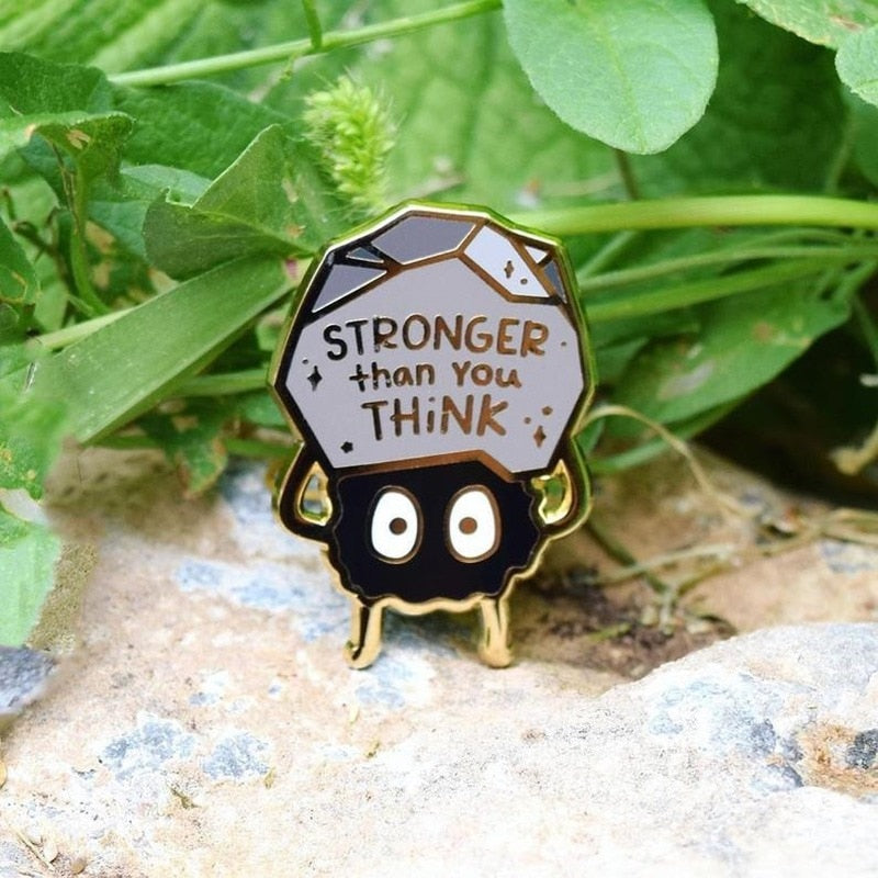 Stronger Soot Sprite Enamel Pin Lapel Collar Pins Brooch Badge Backpack Hat Jewelry Accessories