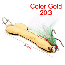 Load image into Gallery viewer, 1PCS Pesca Metal DD Sequins Spinner Spoon Fishing Lures With Feather Hook Artificial Bait
