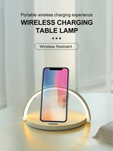 Load image into Gallery viewer, 10W Qi Fast Wireless Charger Table Lamp For iPhone X XR XS Mobile Phone Charging Holder Night Light Pad Phone Stand Desk Lamp
