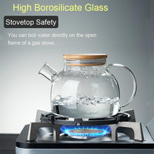 Load image into Gallery viewer, Big Heat-Resistant Glass Teapot  Flower Tea Kettle Large Clear Glass Fruit Juice Container Ceramic Teapot Holder Base
