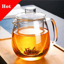 Load image into Gallery viewer, Household Teaware Glass Teapot for Stove Heat Resistant High Temperature Explosion Proof Tea Infuser Milk Rose Flower Tea Set
