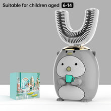 Load image into Gallery viewer, Smart 360 Degress U Sonic Electric Toothbrush Kids Silicone Automatic Ultrasonic Tooth Brush Children Blue Light Teeth Brush
