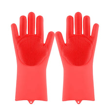Load image into Gallery viewer, Magic Silicone Dishwashing Gloves Scrubber Dish Washing Sponge Rubber Scrub Gloves Kitchen Cleaning Tools 1 Pair Soft
