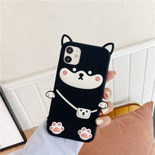 Load image into Gallery viewer, Japan cartoon 3D Akita dog husky satchel soft phone case for iphone 11 Pro Max 12 MiNi X XS Max XR XS 7 8 plus 20 SE Cute cover
