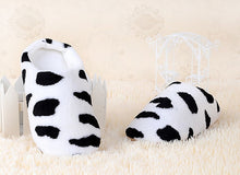 Load image into Gallery viewer, Cow style Winter Warm Slippers for Woman Shoes Soft Plush Indoor Home Furry Slippers Woman Warm Shoes For Bedroom Couple Winter Slippers
