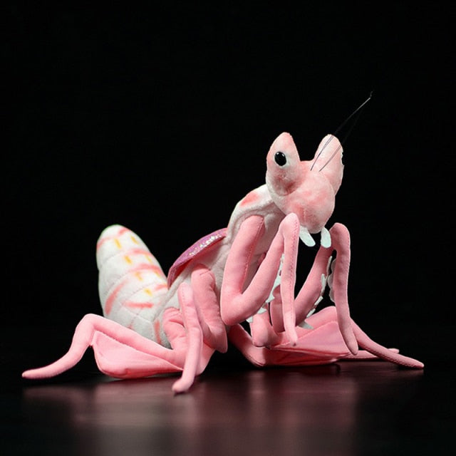 Lifelike Pink Orchid Mantis Plush Toys Real Life Soft Insect Malaysian Orchid Mantis Stuffed Animals Toy For Kids