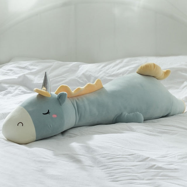 Plush Unicorn Toy 70cm Long Sleeping Pillow Stuffed Animal Unicorn Throw Pillow Home Decoration Gift For Girl