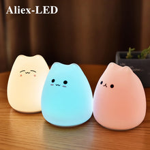 Load image into Gallery viewer, Cartoon Children Night Light Silicone Bedside Lamp RGB Touch Sensor USB Bedroom Decor Table Lamp Soft Gift Decoration Night Lamp
