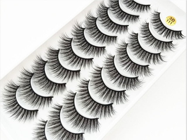 10 Pairs Natural False Eyelashes Fake Lashes Long Makeup 3d Mink Lashes Extension Eyelash Mink