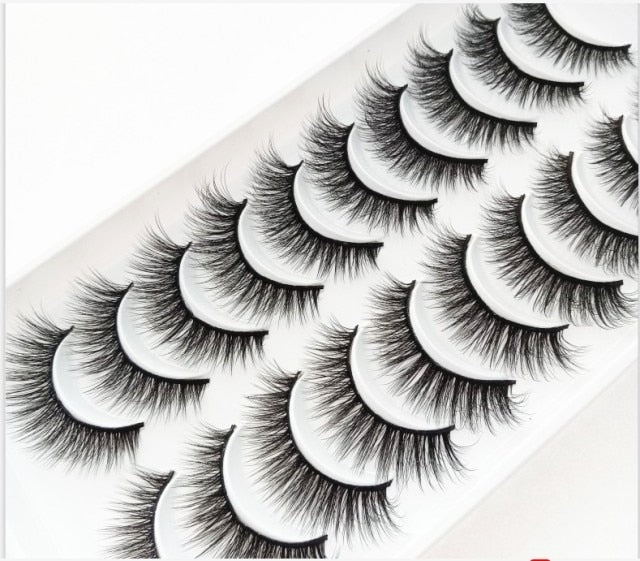 10 Pairs Natural False Eyelashes Fake Lashes Long Makeup 3d Mink Lashes Extension Eyelash