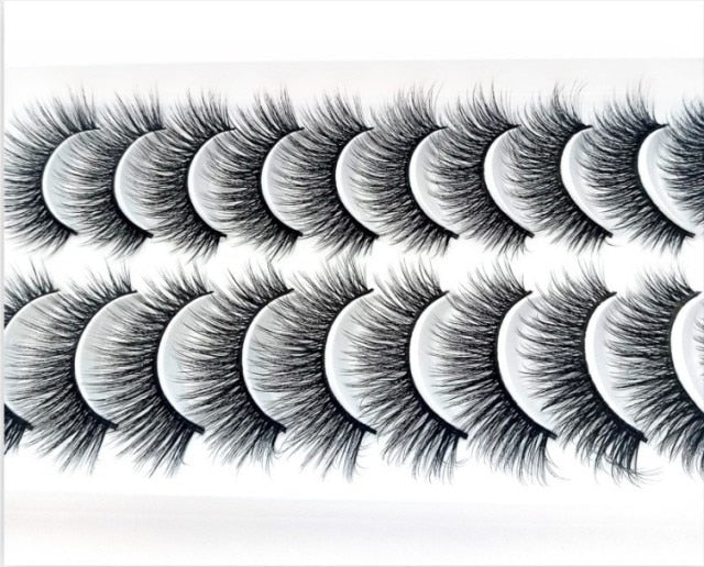 10 Pairs Natural False Eyelashes Fake Lashes Long Makeup 3d Mink Lashes Extension Eyelash