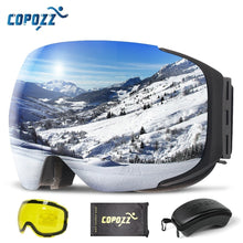 Load image into Gallery viewer, COPOZZ Magnetic Ski Goggles with 2s Quick-Change Lens and Case Set UV400 Protection Anti-Fog Snowboard Ski Glasses for Men Women
