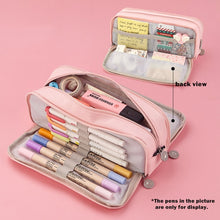 Load image into Gallery viewer, Angoo Double Sided Pen Bag Pencil Case Special Macaron Color Dual Canvas Pocket Storage Bag Pouch Stationery School Travel A6899
