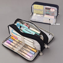Load image into Gallery viewer, Angoo Double Sided Pen Bag Pencil Case Special Macaron Color Dual Canvas Pocket Storage Bag Pouch Stationery School Travel A6899
