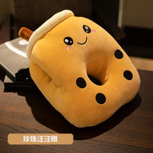 Load image into Gallery viewer, Cute Soft Cartoon Bubble Tea Cup Nap Pillow Plush Toys Stuffed Fruits Drink Pillow Tube Adorable Back Cushion Funny Boba Food
