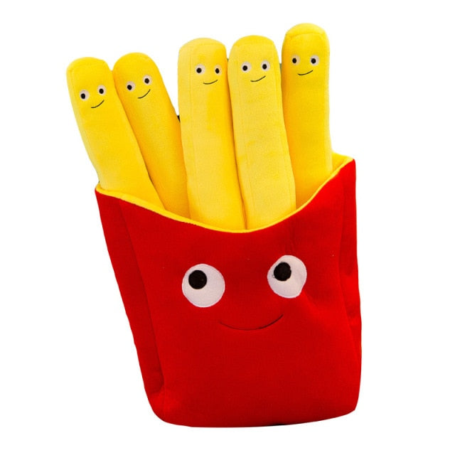 Cartoon a Bag of French Fries Funny Stuffed Plush Chips Cute Food Hug Pillow Kids Interactive Educational Toy