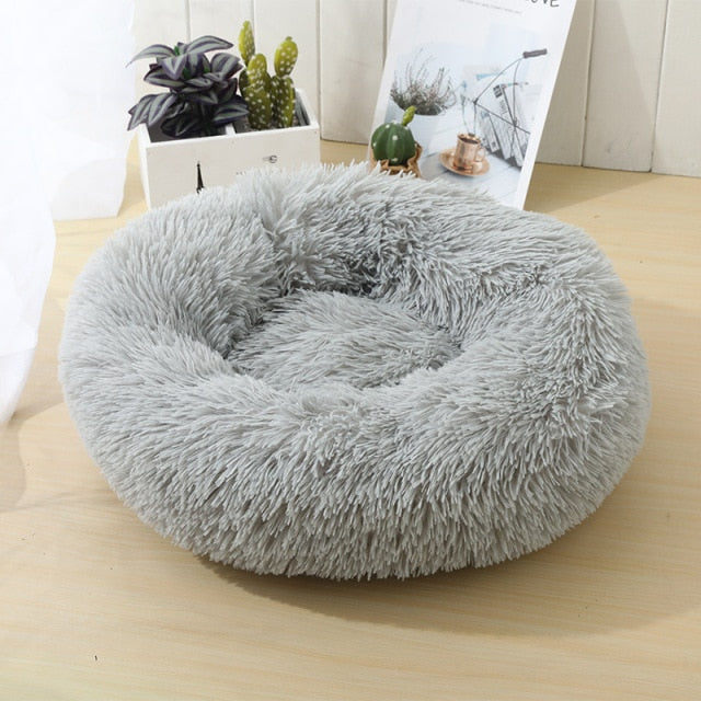 Round Cat Bed Dogs Bed House Kennel Pet Mats Soft Long Plush Mat Pet Warm Basket Cushion Cats House Sofa Machine Wash Kennel
