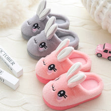 Load image into Gallery viewer, Baby Girls Cotton Slippers New Winter Children&#39;s Cute Bunny Rabbit Plush Slippers Boys Home Indoor Shoes Furry Kids Slippers
