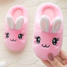 Load image into Gallery viewer, Baby Girls Cotton Slippers New Winter Children&#39;s Cute Bunny Rabbit Plush Slippers Boys Home Indoor Shoes Furry Kids Slippers
