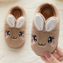 Load image into Gallery viewer, Baby Girls Cotton Slippers New Winter Children&#39;s Cute Bunny Rabbit Plush Slippers Boys Home Indoor Shoes Furry Kids Slippers
