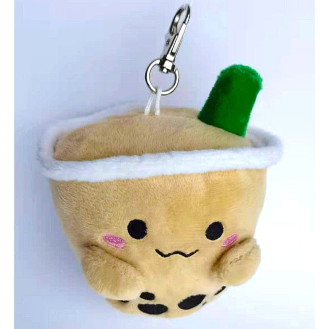 8cm Bubble Tea Boba Keychain Plush Toy Stuffed Milk Tea custom handmade design kawaii