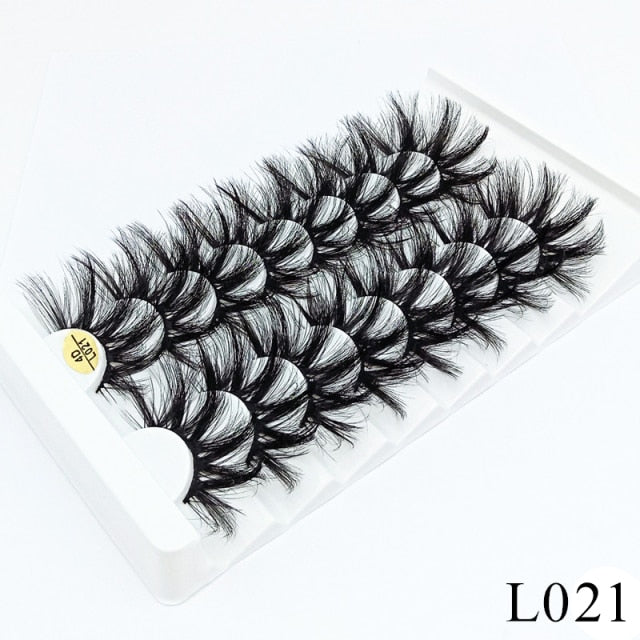 8 pairs of 25mm mink eyelashes 3D dramatic false eyelashes handmade fluffy eyelashes natural long 25mm eyelash extension