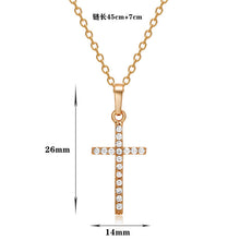 Load image into Gallery viewer, Dainty Cross Necklace Gold Silver Color Crystal Jesus Cross Pendant Necklace For Men Women Couple Jewelry Gift custom handmade christ
