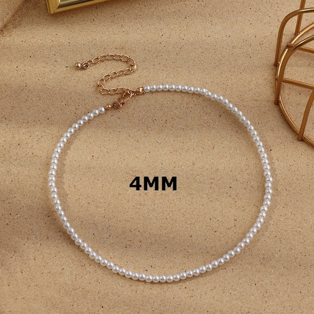 Imitation Pearl Choker Necklaces Chain Goth Collar For Women Fashion Charm Party Wedding Jewelry Gift Accessories custom handmade