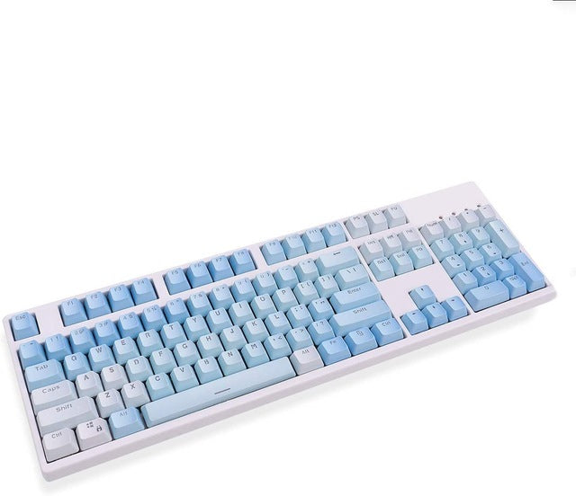 104 Keys Sunset Gradient Backlit Keycaps Thick PBT OEM Profile for Cherry MX Switches of Mechanical Keyboard with Key Puller