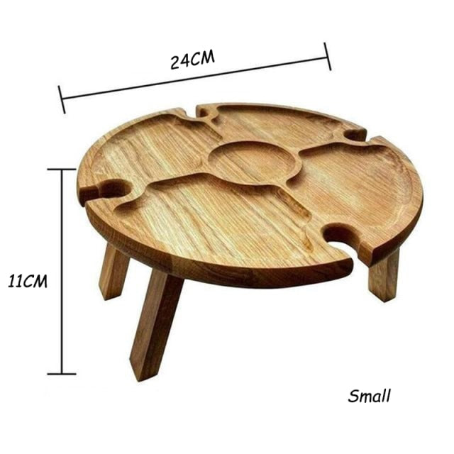 Wooden Outdoor Wine Table Folding Picnic-table With Glass Holder 2 In 1 Wine Glass Rack Outdoor Portable Picnic Folding Table charcuterie board