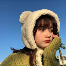 Load image into Gallery viewer, Winter Cute Bear Ears Warm Hat Women Beanies Windproof Cap Student Women Add Wool Cap Female Hat Present
