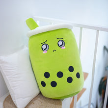 Load image into Gallery viewer, 25-70cm cute cartoon Fruit bubble tea cup shaped pillow with suction tubes real-life stuffed soft back cushion funny boba food
