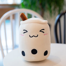 Load image into Gallery viewer, 25-70cm cute cartoon Fruit bubble tea cup shaped pillow with suction tubes real-life stuffed soft back cushion funny boba food
