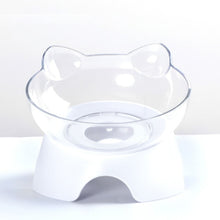 Load image into Gallery viewer, Pet Cat Bowl With Stand Non-Slip Water Food Feeder Transparent Inclined Cat Ear Shape Round Puppy
