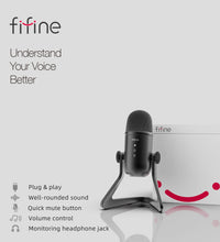 Load image into Gallery viewer, FIFINE USB Microphone for Recording/Streaming/Gaming,professional microphone for PC,Mic Headphone Output&amp;Volume Control-K678
