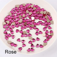 Load image into Gallery viewer, Hot heart-shaped nail art rhinestones 11 colors exquisite crystal stone size two styles 30pcs / 100Pcs for 3D nail decoration
