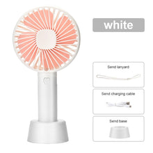 Load image into Gallery viewer, Portable Handheld Mini Fan Wind Power Ultra-quiet And Convenient USB Rechargable Cute Small Cooling Fan Adjustable Home Office
