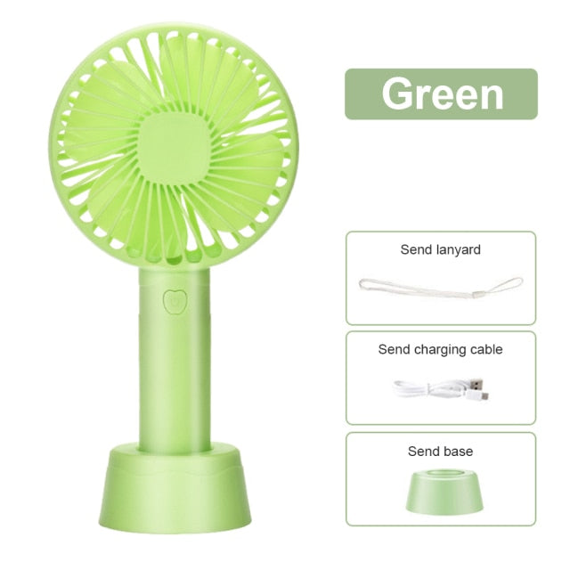 Portable Handheld Mini Fan Wind Power Ultra-quiet And Convenient USB Rechargable Cute Small Cooling Fan Adjustable Home Office
