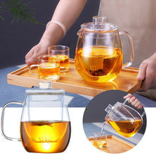 Load image into Gallery viewer, Household Teaware Glass Teapot for Stove Heat Resistant High Temperature Explosion Proof Tea Infuser Milk Rose Flower Tea Set
