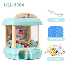 Load image into Gallery viewer, DIY Doll Machine Kids Coin Operated Play Game Mini Claw Catch Toy Crane Machines Music Doll Children Xmas Birthday Gifts
