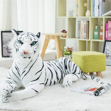 Load image into Gallery viewer, Simulation White Tiger Jaguar Doll 120 cm Lifelike Tiger leopard Plush Toys Soft Wild Animals Children Kids Birthday Gifts
