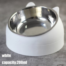 Load image into Gallery viewer, Cat Dog Bowl 15 Degrees Raised Stainless Steel Cat Bowls Safeguard Neck Puppy Cat Feeder Non-slip Crash Elevated Cats Food Bowl
