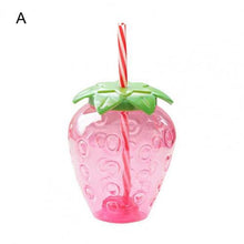 Load image into Gallery viewer, 500ml Summer Cute Strawberry Straw Water Bottle Cartoon Food Grade PP Wide Application Milk Coffee Straw Cup for Home Drinkware
