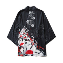 Load image into Gallery viewer, 17 Style Harajuku Japanese Fashion Kimono 2020 White Black Men and Women Cardigan Blouse Haori Obi Asian Clothes Samurai
