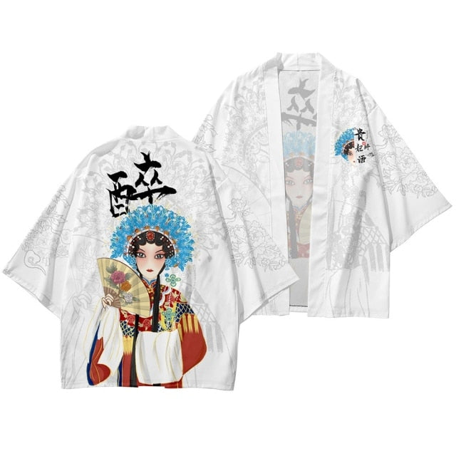 17 Style Harajuku Japanese Fashion Kimono 2020 White Black Men and Women Cardigan Blouse Haori Obi Asian Clothes Samurai