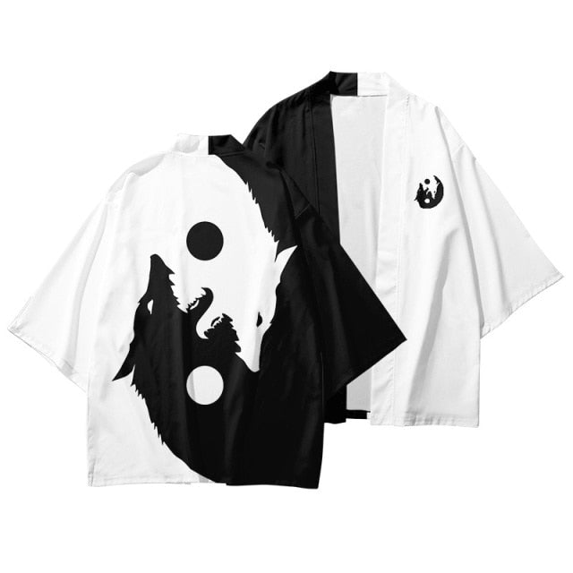 17 Style Harajuku Japanese Fashion Kimono 2020 White Black Men and Women Cardigan Blouse Haori Obi Asian Clothes Samurai
